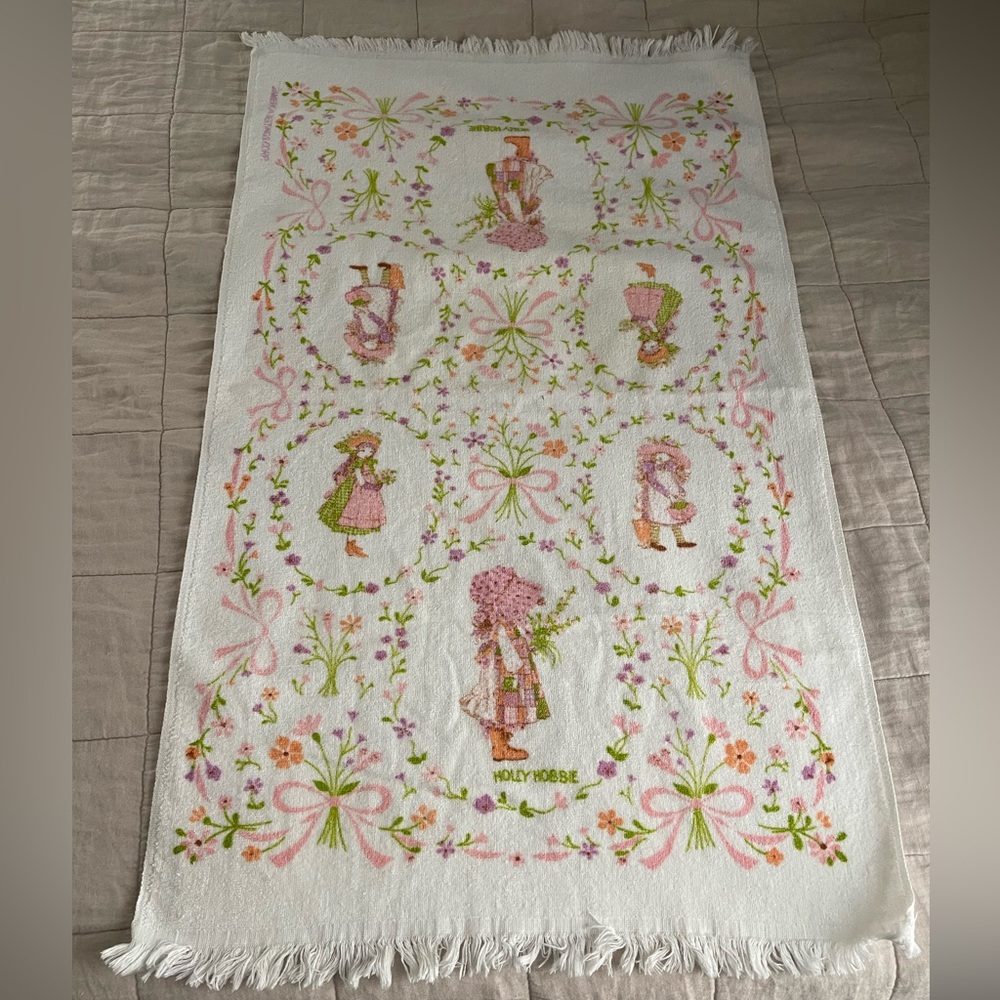 Holly Hobbie Vintage Children's Bath Towel pink cotton Barth dreyfuss